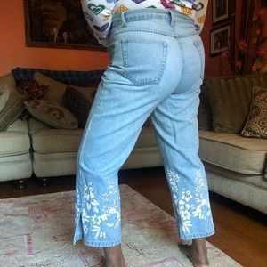 Vintage Stone Washed Wide Leg Jeans